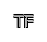 Initial two letter black line shape logo vector TF