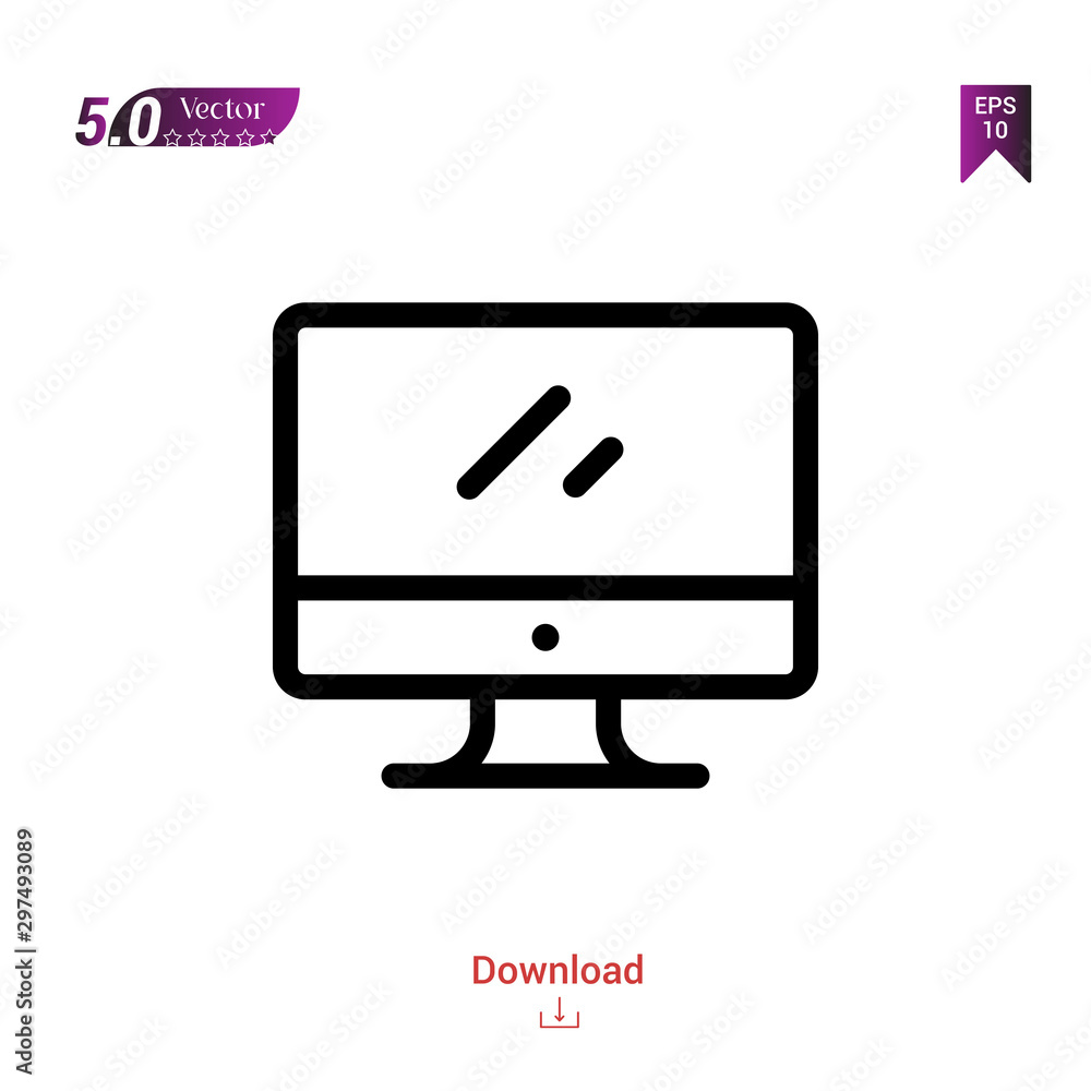 Outline Black monitor icon. monitor icon vector isolated on white background. miscellaneous-elements. Graphic design, mobile application, logo, user interface. EPS 10 format vector Outline Black monitor icon. monitor icon vector isolated on white background. miscellaneous-elements. Graphic design, mobile application, logo, user interface. EPS 10 format vector