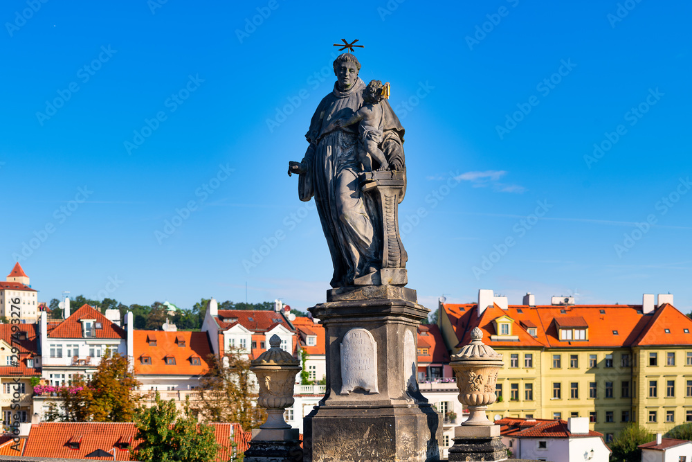 Statue of Saint Anthony of Padua, by Jan Oldřich Mayer On the Carlo Bridge in Prague Statue of Saint Anthony of Padua, by Jan Oldřich Mayer On the Carlo Bridge in Prague