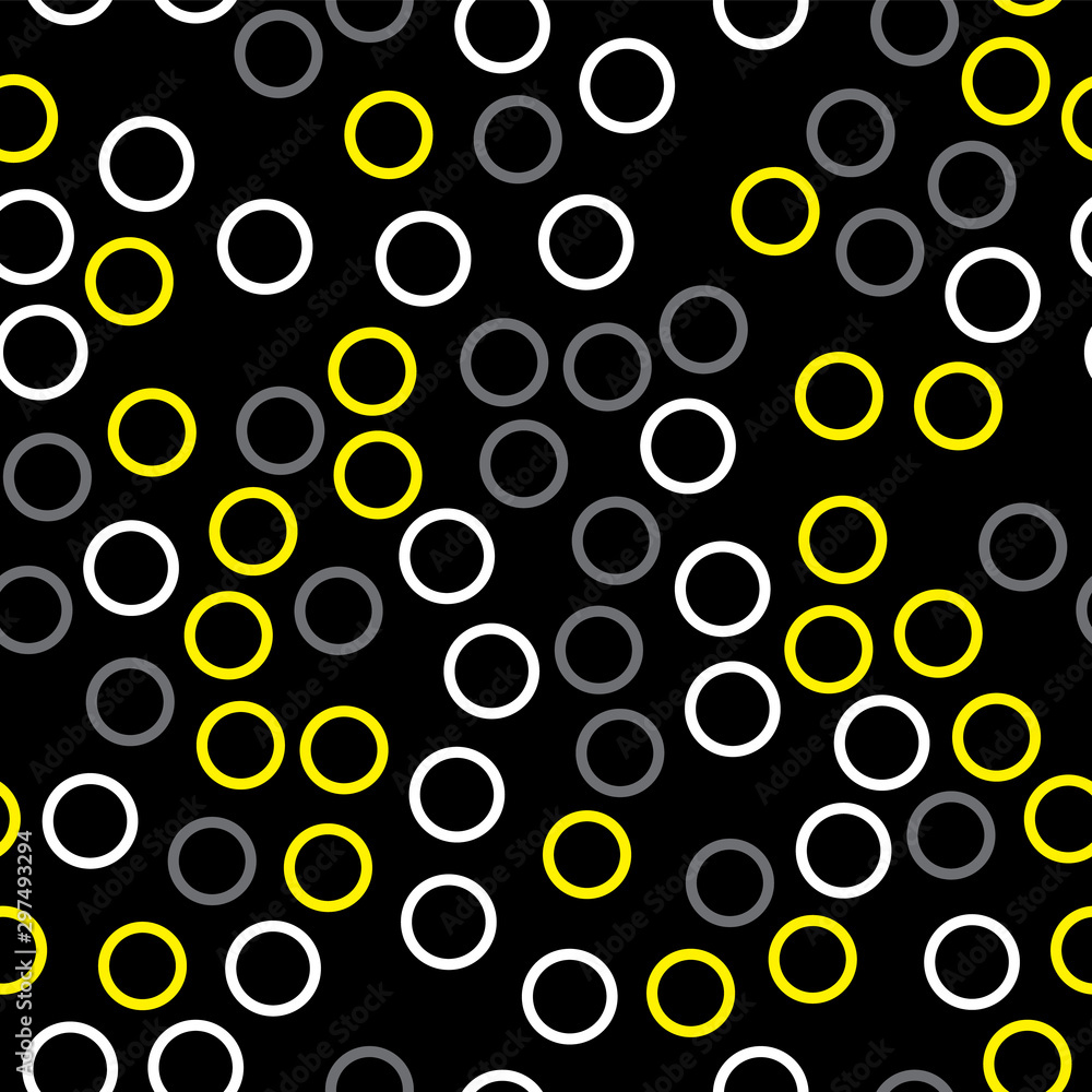 Yellow circles seamless pattern, great design for any purpose. Vector illustration Abstract graphic design fabric, packaging, paper. Abstract geometric shape.
