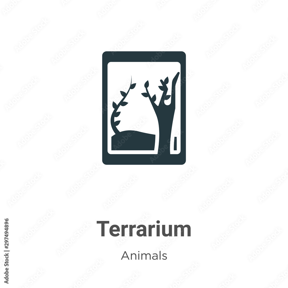 Terrarium vector icon on white background. Flat vector terrarium icon