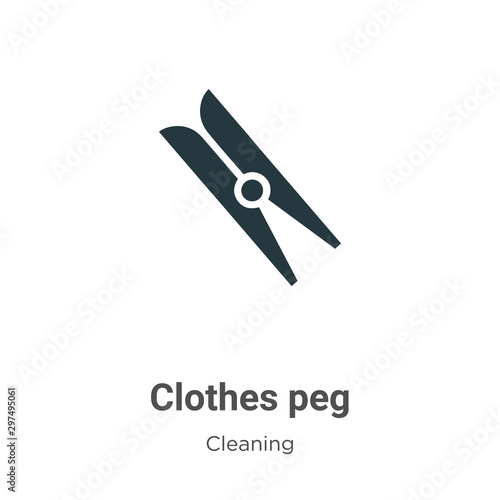 Clothes peg vector icon on white background. Flat vector clothes peg icon symbol sign from modern cleaning collection for mobile concept and web apps design.