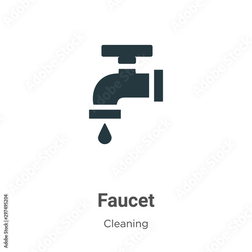 Faucet vector icon on white background. Flat vector faucet icon symbol sign from modern cleaning collection for mobile concept and web apps design.