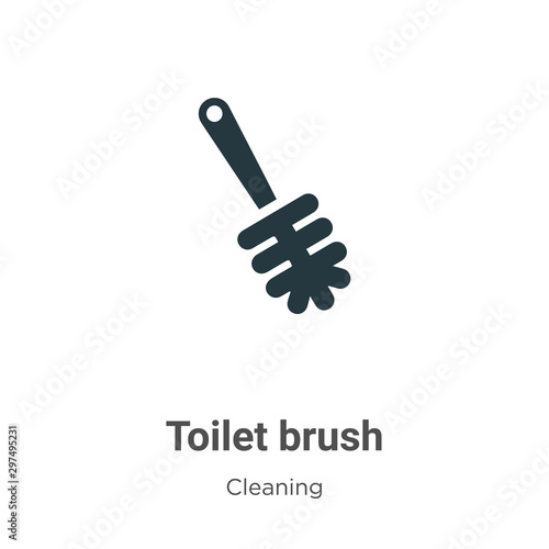 Toilet brush vector icon on white background. Flat vector toilet brush icon symbol sign from modern cleaning collection for mobile concept and web apps design.