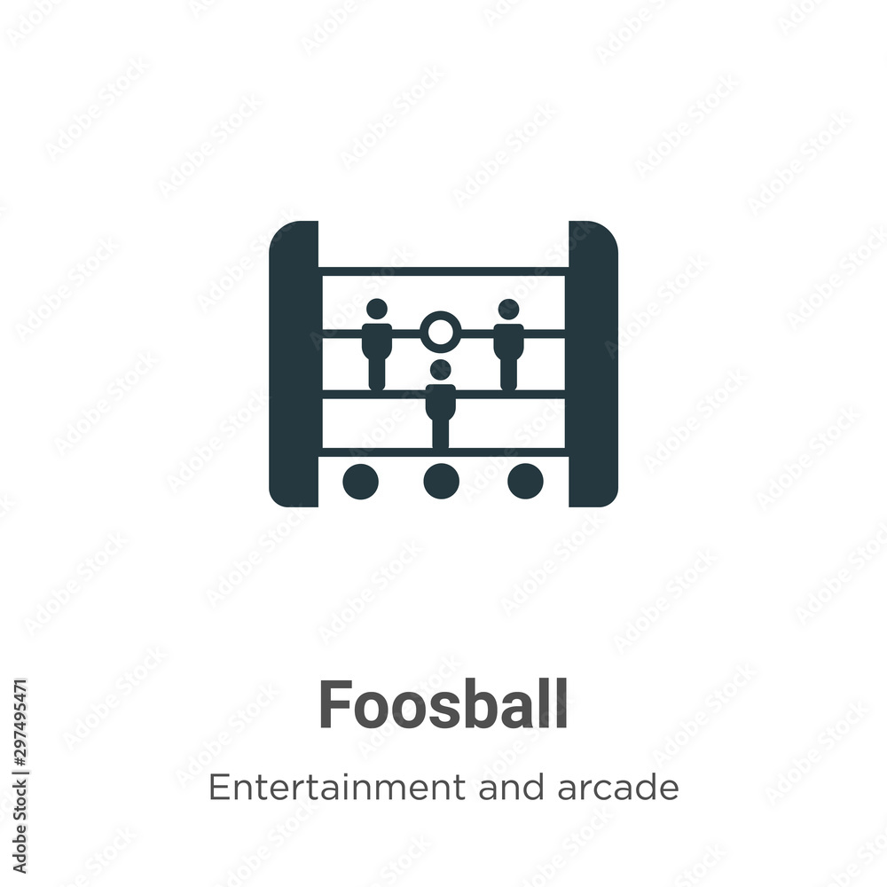 Foosball vector icon on white background. Flat vector foosball icon