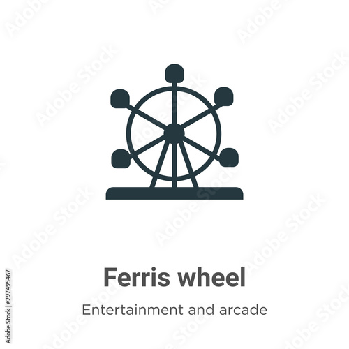 Ferris wheel vector icon on white background. Flat vector ferris wheel icon symbol sign from modern entertainment and arcade collection for mobile concept and web apps design.