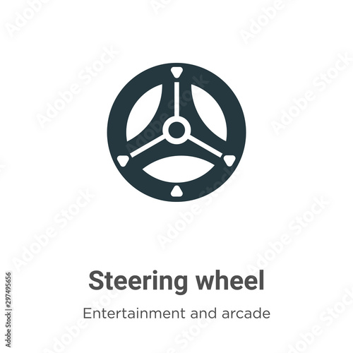 Steering wheel vector icon on white background. Flat vector steering wheel icon symbol sign from modern entertainment and arcade collection for mobile concept and web apps design.