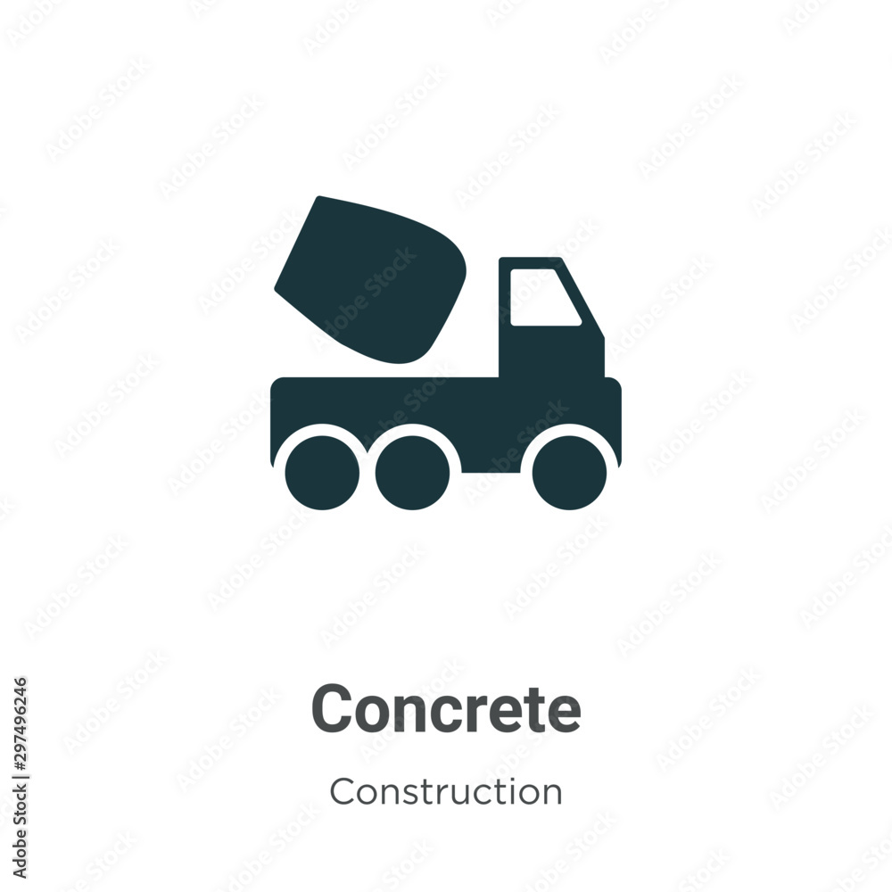 Concrete vector icon on white background. Flat vector concrete icon