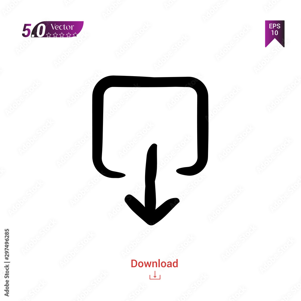 Outline Black down-arrow icon vector isolated on white background. handy-icon-collection. Graphic design, mobile application, logo, user interface. EPS 10 format vector Outline Black down-arrow icon vector isolated on white background. handy-icon-collection. Graphic design, mobile application, logo, user interface. EPS 10 format vector