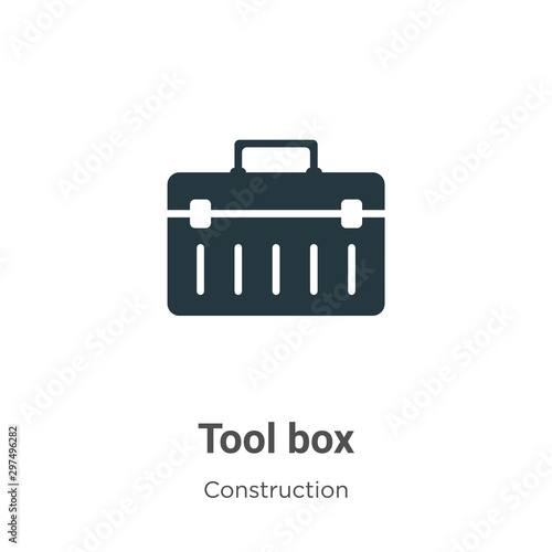 Tool box vector icon on white background. Flat vector tool box icon symbol sign from modern construction collection for mobile concept and web apps design.