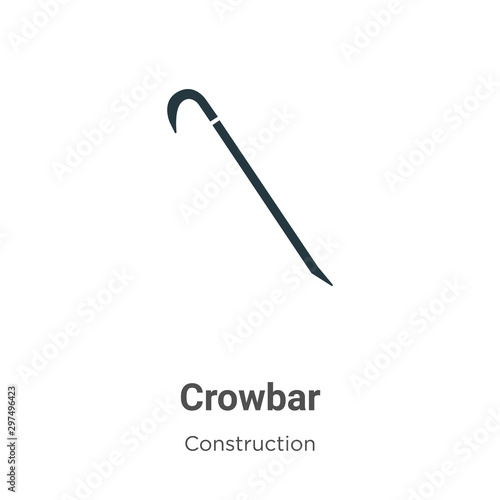 Crowbar vector icon on white background. Flat vector crowbar icon symbol sign from modern construction collection for mobile concept and web apps design.