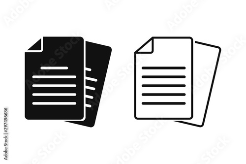Document vector icon isolated vector graphic. Paper document page icon vector element. Agreement file symbol.