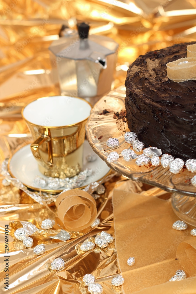 Chocolate Cake in Christmas Decoration