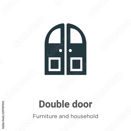 Double door vector icon on white background. Flat vector double door icon symbol sign from modern furniture and household collection for mobile concept and web apps design.
