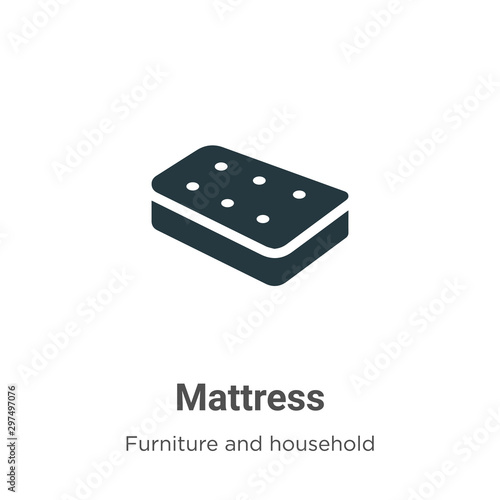 Mattress vector icon on white background. Flat vector mattress icon symbol sign from modern furniture and household collection for mobile concept and web apps design.