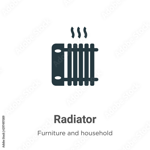 Radiator vector icon on white background. Flat vector radiator icon symbol sign from modern furniture and household collection for mobile concept and web apps design.