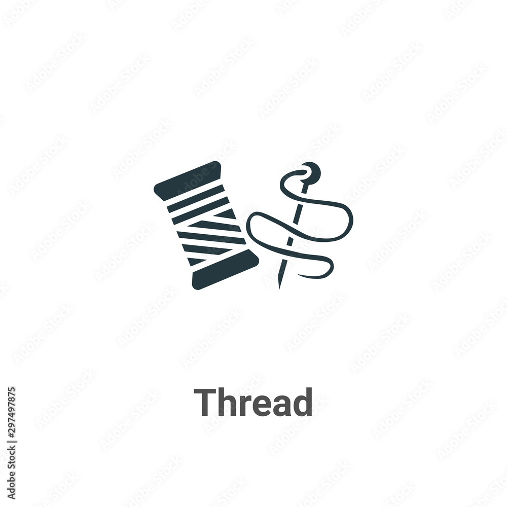 Thread vector icon on white background. Flat vector thread icon symbol ...