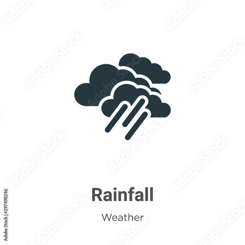 Rainfall vector icon on white background. Flat vector rainfall icon symbol sign from modern weather collection for mobile concept and web apps design.
