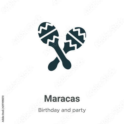Maracas vector icon on white background. Flat vector maracas icon symbol sign from modern birthday and party collection for mobile concept and web apps design. photo