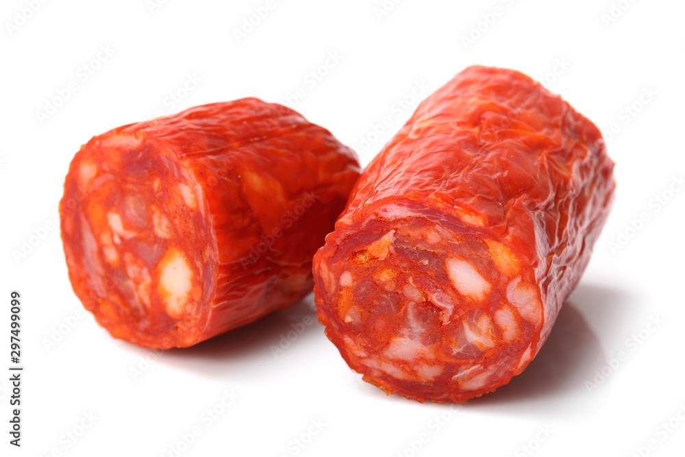 Chorizo Sausage isolated on a white background Chorizo Sausage isolated on a white background