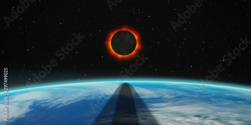 Solar Eclipse with lot of stars "Elements of this image furnished by NASA