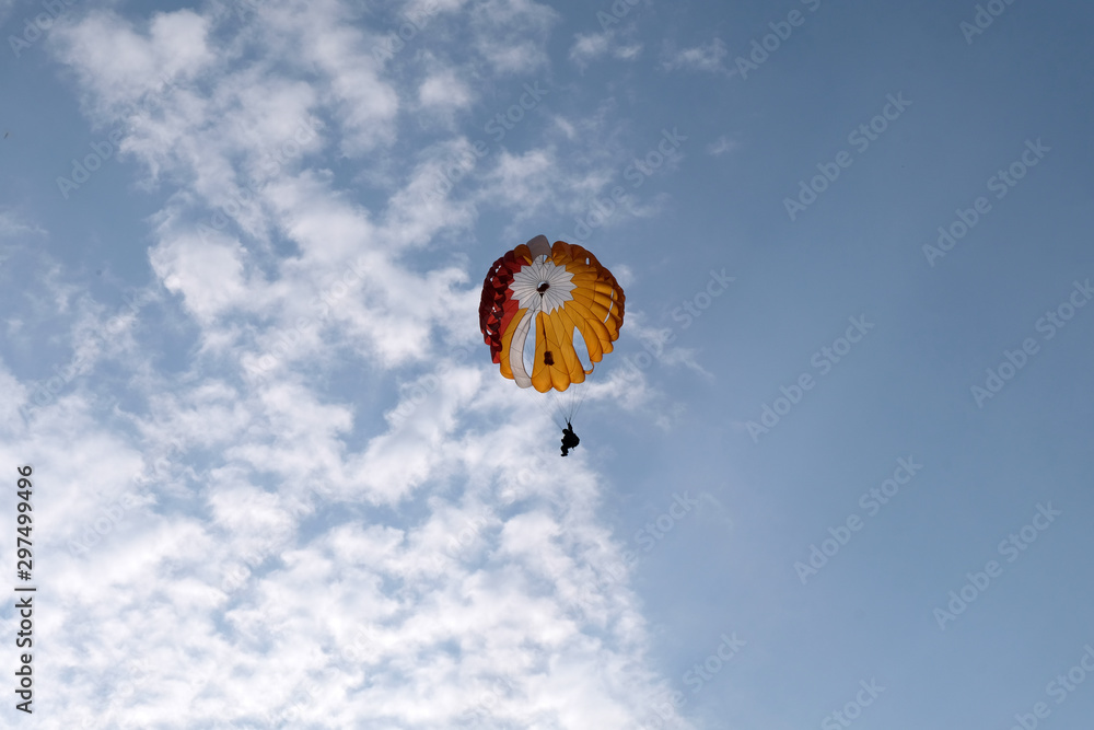 Fototapeta premium A paratrooper is landing.