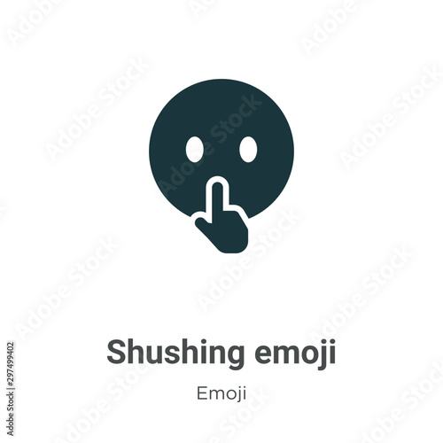 Shushing emoji vector icon on white background. Flat vector shushing emoji icon symbol sign from modern emoji collection for mobile concept and web apps design.