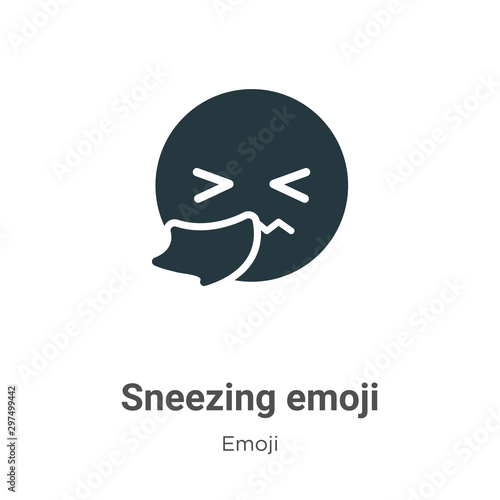 Sneezing emoji vector icon on white background. Flat vector sneezing emoji icon symbol sign from modern emoji collection for mobile concept and web apps design.
