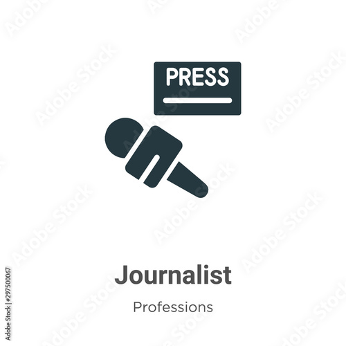 Journalist vector icon on white background. Flat vector journalist icon symbol sign from modern professions collection for mobile concept and web apps design.