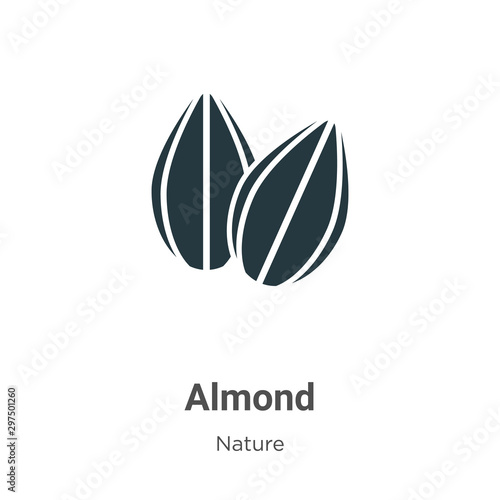 Almond vector icon on white background. Flat vector almond icon symbol sign from modern nature collection for mobile concept and web apps design.
