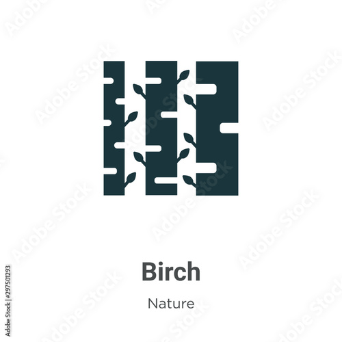 Birch vector icon on white background. Flat vector birch icon symbol sign from modern nature collection for mobile concept and web apps design.