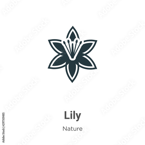 Lily vector icon on white background. Flat vector lily icon symbol sign from modern nature collection for mobile concept and web apps design. photo