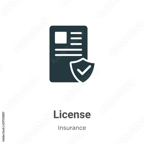 License vector icon on white background. Flat vector license icon symbol sign from modern insurance collection for mobile concept and web apps design.