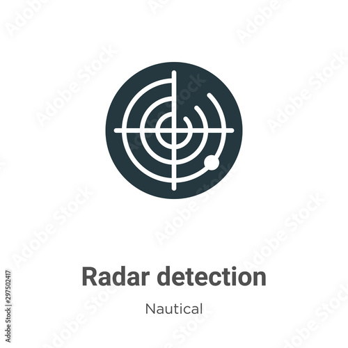 Radar detection vector icon on white background. Flat vector radar detection icon symbol sign from modern nautical collection for mobile concept and web apps design.