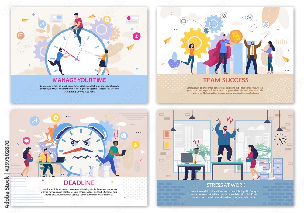 Landing Page Set with Workflow Process Design Landing Page Set with Workflow Process Design