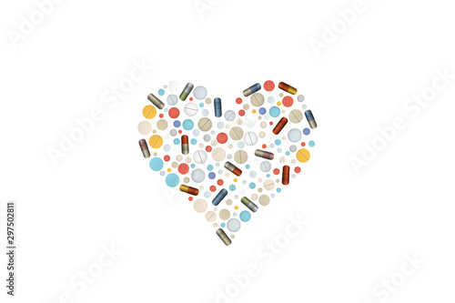 Heart shape pills.