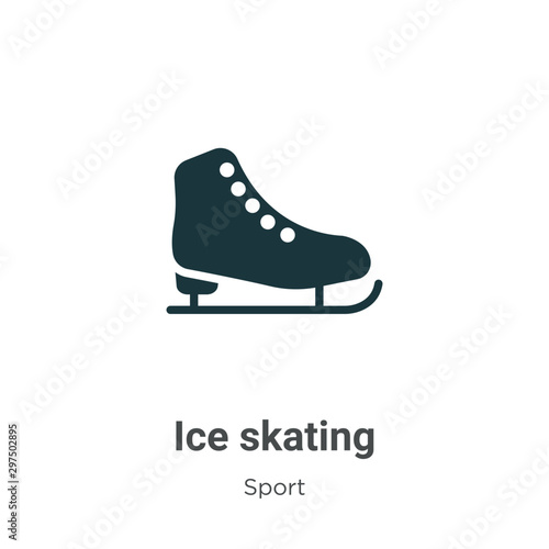 Ice skating vector icon on white background. Flat vector ice skating icon symbol sign from modern sport collection for mobile concept and web apps design.