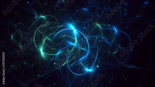 Fractal 3D rendering abstract light surreal background