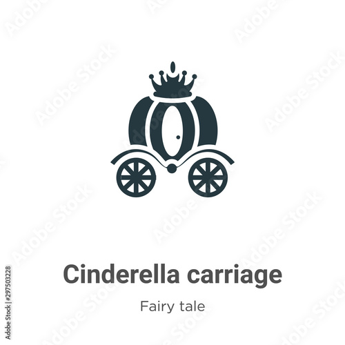 Tela Cinderella carriage vector icon on white background