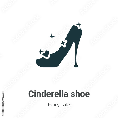 Cinderella shoe vector icon on white background. Flat vector cinderella shoe icon symbol sign from modern fairy tale collection for mobile concept and web apps design.