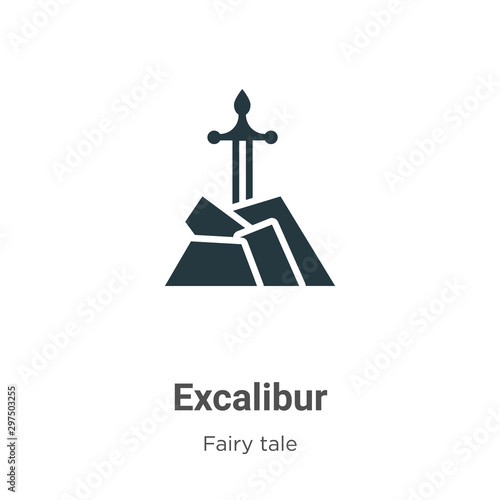 Excalibur vector icon on white background. Flat vector excalibur icon symbol sign from modern fairy tale collection for mobile concept and web apps design.