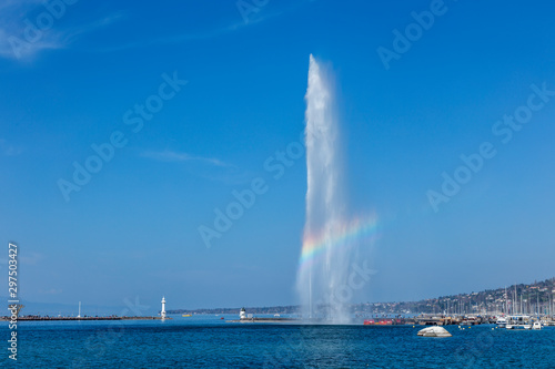 ジュネーブ噴水と虹