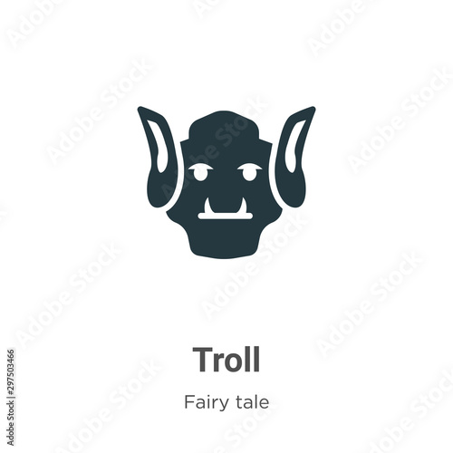 Troll vector icon on white background. Flat vector troll icon symbol sign from modern fairy tale collection for mobile concept and web apps design.