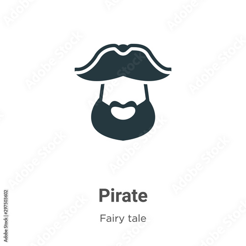 Pirate vector icon on white background. Flat vector pirate icon symbol sign from modern fairy tale collection for mobile concept and web apps design.