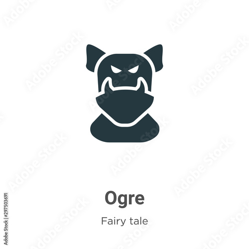 Ogre vector icon on white background. Flat vector ogre icon symbol sign from modern fairy tale collection for mobile concept and web apps design.