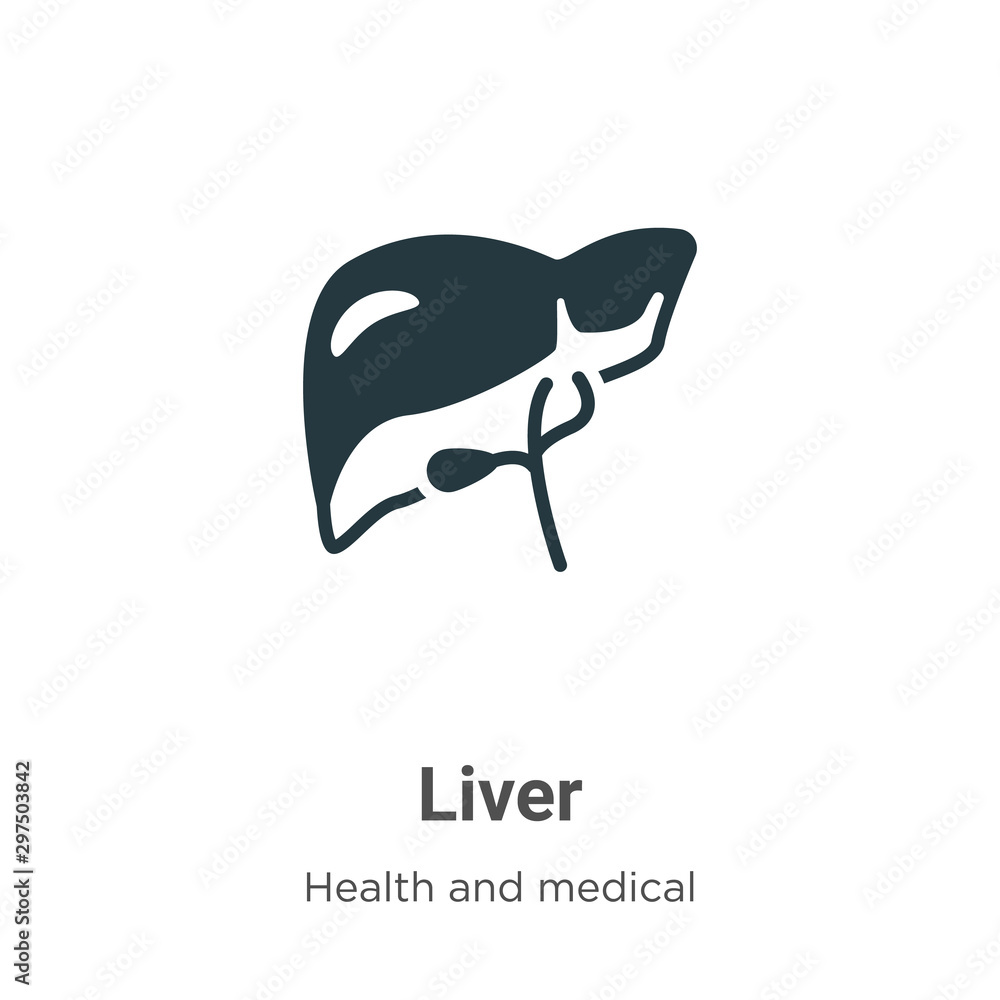 Liver vector icon on white background. Flat vector liver icon symbol ...