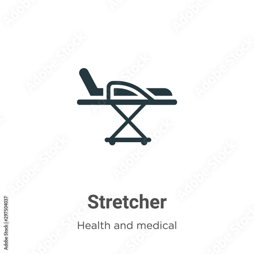 Stretcher vector icon on white background. Flat vector stretcher icon symbol sign from modern health and medical collection for mobile concept and web apps design.