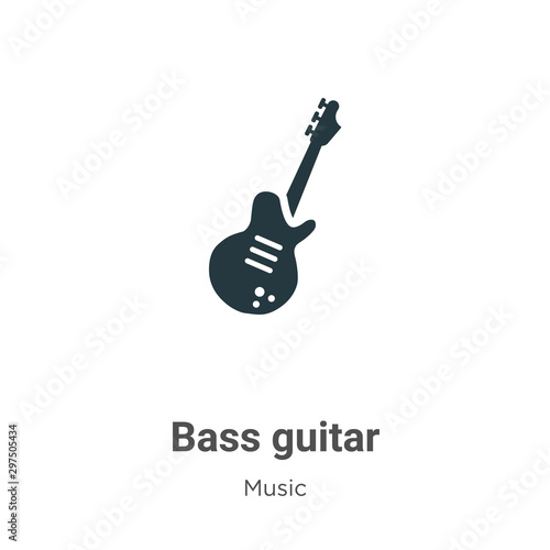 Bass guitar vector icon on white background. Flat vector bass guitar icon symbol sign from modern music collection for mobile concept and web apps design.