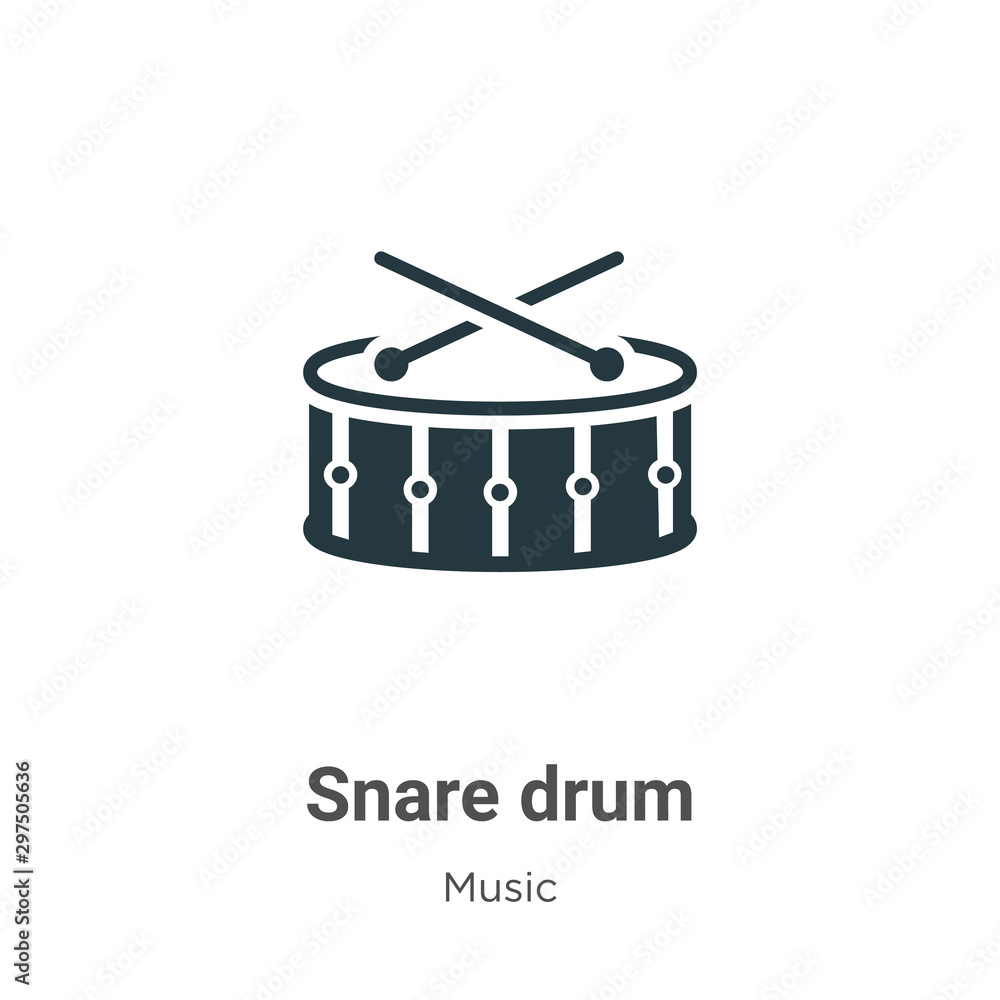 Snare drum vector icon on white background. Flat vector snare drum icon ...