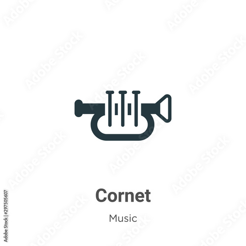Cornet vector icon on white background. Flat vector cornet icon symbol sign from modern music collection for mobile concept and web apps design.